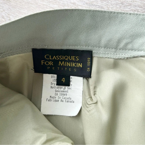 Vintage Classiques For Minikin Petite Sage Green Mini Skirt Made in Canada - Picture 8 of 12